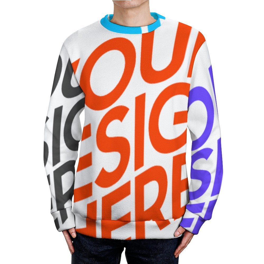 Multi-Image-Design Unisex Sweatshirt Pulli mit Rundhalsausschnitt MY09 Damen/Herren mit Foto Design Motiv Text selbst gestalten und bedrucken