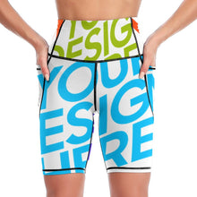 Lade das Bild in den Galerie-Viewer, Multi-Image-Design Damen / Frauen Sport Yoga Short Yoga Hose Kurz YJ008 mit Foto Design Motiv Text selbst gestalten und bedrucken
