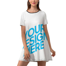 Lade das Bild in den Galerie-Viewer, Sommerkleid Kurzarm-Kleid NZ011 Damen / Frauen selbst gestalten und bedrucken
