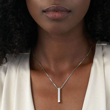 Lade das Bild in den Galerie-Viewer, Dreidimensionale Barrenkette Gold- / Rosévergoldetes 925er Sterling Silber / Kupfer und Labor-gefertigtem Zirkonia mit Namen Gravur selbst gestalten
