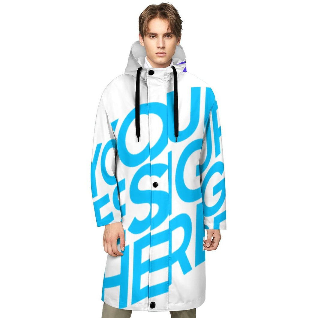 Trenchcoats Langmantel mit Kapuze für Männer Herren mit Foto Text selbst gestalten und bedrucken