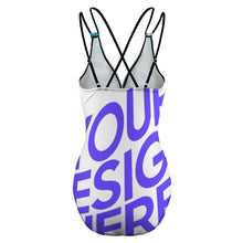 Lade das Bild in den Galerie-Viewer, Multi-Image-Druck Damen / Frauen LT3154 One-piece Swimsuit Tief-V Badeanzug mit Fotos Muster Text Logo selbst gestalten und bedrucken
