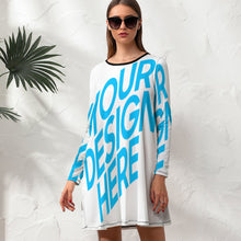 Lade das Bild in den Galerie-Viewer, Wunderschönes NZ015 Kleid mit rundem Ausschnitt mit vollem Arm für Damen / Frauen selbst gestalten und bedrucken
