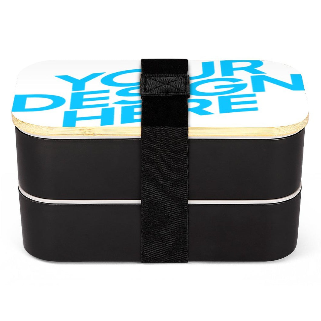 Doppelschichtige Bento-Box Brotdose Geteilte Lunchbox mit Bento-Gurt mit Fotos Muster Text Logo selbst gestalten und bedrucken