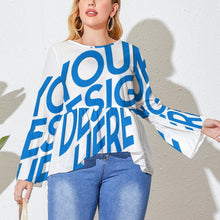 Lade das Bild in den Galerie-Viewer, Einzelbilddruck Übergroßes Lockeres High Waist Rock Top HIGH LOW ROCK Shirtbluse mit hochwertiger Rüsche am Saum für Damen / Frauen mit Einzelbilddruck selbst gestalten und bedrucken
