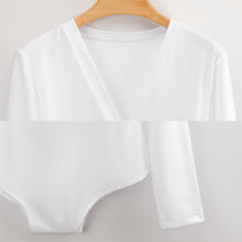 Lade das Bild in den Galerie-Viewer, Multi-Image-Druck Damen / Frauen Langarmbody Jumpsuit ALRP mit tiefem V-Ausschnitt mit Fotos Muster Text Logo selbst gestalten und bedrucken

