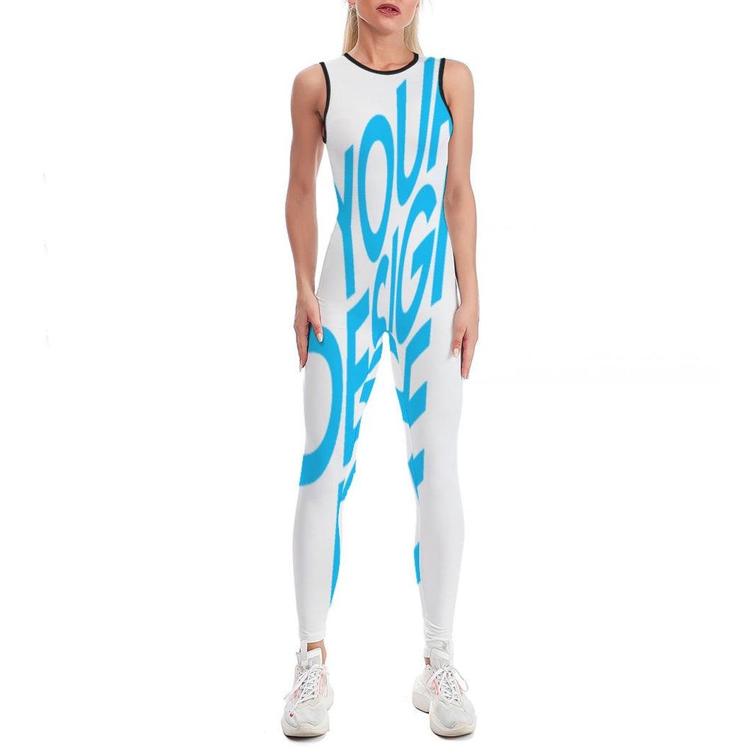 Einzelbilddruck Damen Jumpsuit Yoga Overall XG001 mit langem Bein mit Fotos Muster Text Logo selbst gestalten und bedrucken