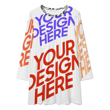 Lade das Bild in den Galerie-Viewer, Multi-Image-Design Damen / Frauen Fashion Langarm Kleid Freizeitkleid mit Spleißen-Still F72Q mit Foto Design Motiv Text selbst gestalten und bedrucken
