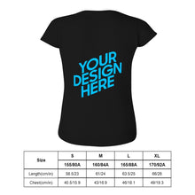 Lade das Bild in den Galerie-Viewer, Yama Kurzarm-T-Shirts TSHIRT für Frauen einseitiger Druck auf der Rückseite selbst gestalten und bedrucken
