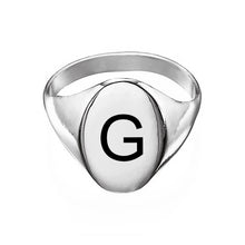 Lade das Bild in den Galerie-Viewer, Personalisierter Kupfer Oval Seal Ring Initialensiegelring J0026 mit Namen Gravur selbst gestalten
