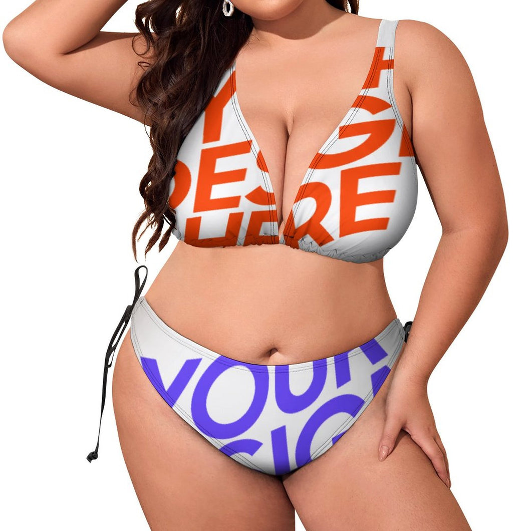 Multi-Image-Druck Große Größen Damen / Frauen Triangle Bikinis Set Push-Up Bademode BK2131 mit Fotos Muster Text Logo selbst gestalten und bedrucken