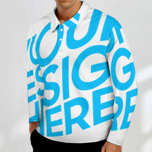 Lade das Bild in den Galerie-Viewer, Einzelbilddruck Sport Langarm Polo Shirt Hemd Langarmhemd Businesshemd SDS008 Herren / Männer mit Fotos Muster Text Logo selbst gestalten und bedrucken
