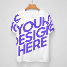 Lade das Bild in den Galerie-Viewer, Einzelbild-Design Männer Kurzarm Reglan T Shirt mit drei Knöpfen mit Ihrem Design Motiv Foto Text selbst gestalten und bedrucken
