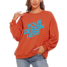 Lade das Bild in den Galerie-Viewer, Dicker Rundhalspullover Sweatshirts mit Puffärmel Vorderdruck D85 für Damen Frauen mit Foto selbst gestalten und bedrucken
