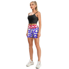 Lade das Bild in den Galerie-Viewer, Multi-Image-Design Damen / Frauen Kurze Yoga Hose Yoga Short Y09A mit Foto Design Motiv Text selbst gestalten und bedrucken
