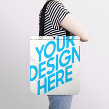 Lade das Bild in den Galerie-Viewer, Vertikale Version Beidseitiger Voll Druck Boutique Handtasche Umhängetasche Strandtasche Schultertasche mit Fotos Muster Text Logo selbst gestalten und bedrucken
