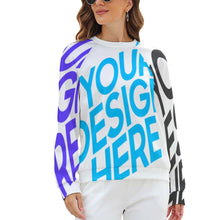 Lade das Bild in den Galerie-Viewer, Personalisierte Multi-Image-Druck Vollprint Frauen Lässiges Sweatshirt Shirt Langarmshirt RHDEC2 mit Foto Muster Text selbst gestalten und bedrucken
