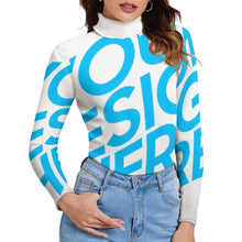 Lade das Bild in den Galerie-Viewer, Stehkragenpullover Rollkragenpullover MY08 für Damen Frauen mit Foto Muster Text selbst gestalten und bedrucken
