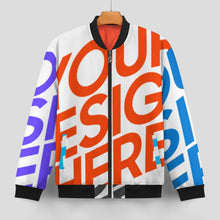 Lade das Bild in den Galerie-Viewer, Multi-Image-Design Herren / Männer Jacke Bomber Jacket mit Zipper BMJ mit Foto Design Motiv Text selbst gestalten und bedrucken
