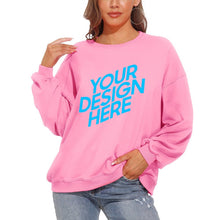 Lade das Bild in den Galerie-Viewer, Dicker Rundhalspullover Sweatshirts mit Puffärmel Vorderdruck D85 für Damen Frauen mit Foto selbst gestalten und bedrucken
