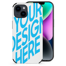 Lade das Bild in den Galerie-Viewer, Personalisierte iPhone 14 / iPhone 14 Plus / iPhone 14 Pro / iPhone 14 Pro Max Handyhülle Schutzhülle aus Carbon Fiber Kohlefaser mit Fotos Muster Text Logo selbst gestalten und bedrucken
