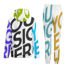 Lade das Bild in den Galerie-Viewer, Multi-Image-Druck All Over-Druck Kapuzenpullover Trainingsanzug SET Jogginghose &amp; Hoodie Set 2 tlg. 4T03 Damen / Frauen mit Fotos Muster Text Logo selbst gestalten und bedrucken
