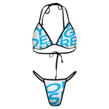 Lade das Bild in den Galerie-Viewer, Damen / Frauen Einzelbild-Design Push-Up Triangel Bikini Set 2-teilig Bademode J195D57 mit Schnüren BH + String mit Ihrem Design Motiv Foto Text selbst gestalten und bedrucken
