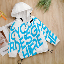 Lade das Bild in den Galerie-Viewer, Digitaldruck Jacke Kurzjacke Wendejacke Übergangsjacke mit Klettblende über dem Reißverschluss A541 für Kinder- und Jugendliche Jungen mit Foto Muster Text selbst gestalten und bedrucken
