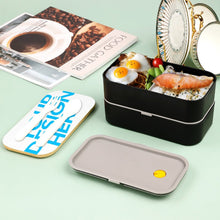 Lade das Bild in den Galerie-Viewer, Doppelschichtige Bento-Box Brotdose Geteilte Lunchbox mit Bento-Gurt mit Fotos Muster Text Logo selbst gestalten und bedrucken
