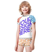 Lade das Bild in den Galerie-Viewer, Multi-Image-Design Kinder Jungen Kurzärmeliges Shirt &amp; Shorts Strand Set (2-tlg) A27TZ mit Foto Design Motiv Text selbst gestalten und bedrucken
