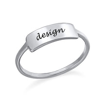 Lade das Bild in den Galerie-Viewer, Personalisierter Gravierter Kupfer Namensschild Ring J0019 mit Namensplakette mit Namen Gravur selbst gestalten
