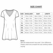 Lade das Bild in den Galerie-Viewer, Stylisches TSHIRT T-Shirt Kleid Kurzarm Kleid Damen knielang mit V-Ausschnitt mit Foto selbst gestalten und bedrucken
