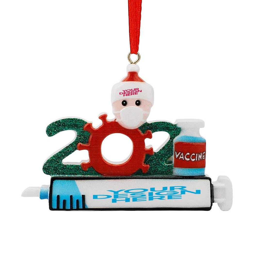 Weihnachtsmann deko klein Weihnachtsdeko mit Spritze als Anhänger für Weihnachten mit Foto & Text selbst gestalten und bedrucken