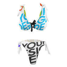Lade das Bild in den Galerie-Viewer, Multi-Image-Druck Two-Piece Triangle Bikini Set zum Binden Damen 2 teilig BK2063 mit Fotos Muster Text Logo selbst gestalten und bedrucken
