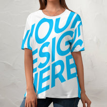 Lade das Bild in den Galerie-Viewer, Große Größen 100% Baumwolle Kurzarm T-Shirt TSHIRT Volldruck-T-Shirts ZP057 für Damen Frauen mit Foto Muster Text selbst gestalten und bedrucken
