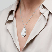 Lade das Bild in den Galerie-Viewer, Tropfenförmige Familienkette X0048 mit Gravur in Sterling Silber mit 18K Gold Roségold Vergoldung Länge verstellbar selbst gestalten

