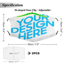Lade das Bild in den Galerie-Viewer, 2 Stück / Packung Mund-Nasen-Maske Gesichtsmaske Alltagsmaske für Erwachsene mit verstellbaren Ohrenschlaufen selbst gestalten und bedrucken
