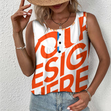 Lade das Bild in den Galerie-Viewer, Multi Image Druck Ärmelloses TShirt BCT Damen mit Foto Muster Text Logo selbst gestalten und bedrucken
