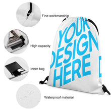 Lade das Bild in den Galerie-Viewer, Segeltuch Canvas Kordelzugbeutel Kordeltasche Rucksack mit Kordelzug 35*42cm mit Fotos Muster Text Logo selbst gestalten und bedrucken
