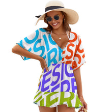 Lade das Bild in den Galerie-Viewer, Multi-Image-Druck Damen / Frauen Strand Tunika Cover Up Sommer NZ031 mit Fotos Muster Text Logo selbst gestalten und bedrucken
