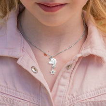Lade das Bild in den Galerie-Viewer, Personalisierte Einhorn Halskette für Mädchen mit Gravur X0043 in Sterling Silber mit 18K Gold Roségold Vergoldung Länge verstellbar selbst gestalten
