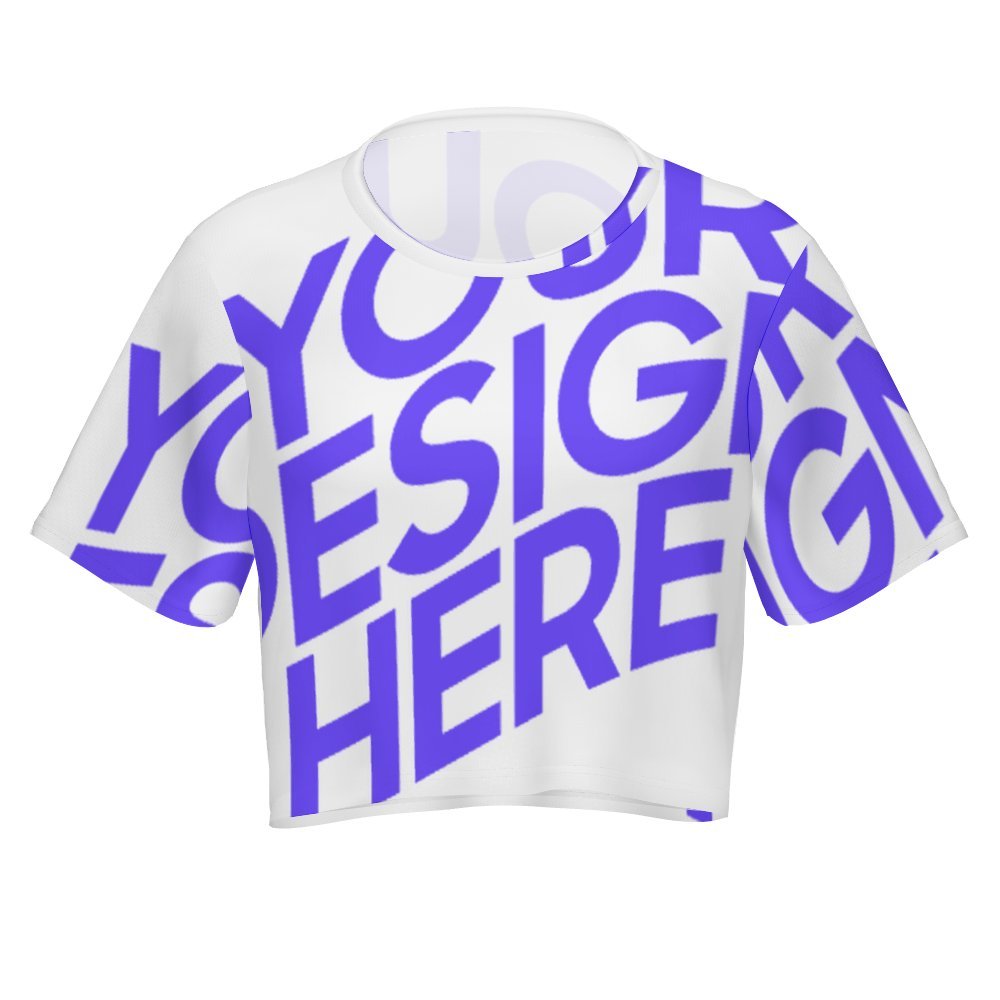 Damen / Frauen Rundhalsshirt Crop Top Tee Shirt Strandshirt MSYX253 mit Foto Design Motiv Text selbst gestalten und bedrucken (Simple Design)