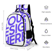 Lade das Bild in den Galerie-Viewer, Einzelbild-Design Taschen Rucksack Schultasche Schulrucksack mit Fotos Muster Text Logo selbst gestalten und bedrucken
