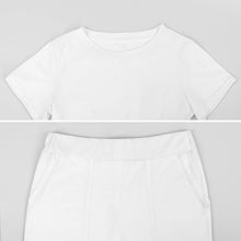 Lade das Bild in den Galerie-Viewer, Multi-Image-Design Allover-Druck Große Größen kurzärmeliges TShirt mit Shorts Set Trainingsanzug NTZ für Damen / Frauen selbst gestalten und bedrucken

