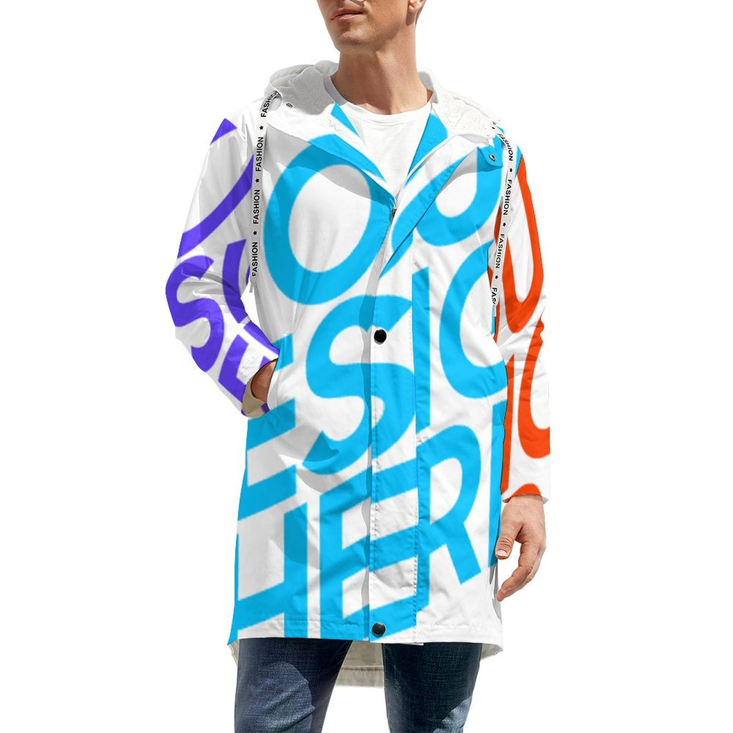 Multi-Image-Druck Männer / Herren Trenchcoat Wintermantel lang mit Samt A677 mit Foto Text Muster selbst gestalten und bedrucken