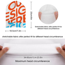 Lade das Bild in den Galerie-Viewer, Multi-Image-Druck Volldruck Strickmütze Beanie Wintermütze für Kinder mit Fotos Muster Text Logo selbst gestalten und bedrucken
