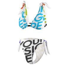 Lade das Bild in den Galerie-Viewer, Multi-Image-Druck Two-Piece Triangle Bikini Set zum Binden Damen 2 teilig BK2063 mit Fotos Muster Text Logo selbst gestalten und bedrucken
