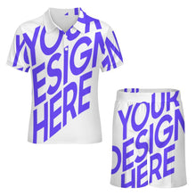 Lade das Bild in den Galerie-Viewer, Einzelbild-Design Kurzarm Männer Shorty Polo Shirt Set mit Short A46TZ mit Foto Design Motiv Text selbst gestalten und bedrucken
