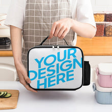Lade das Bild in den Galerie-Viewer, Abnehmbare Leder Lunchtasche Lunch Bag Kühltasche mit Tragegriff 21×27×9cm mit Foto / Text selbst gestalten und bedrucken
