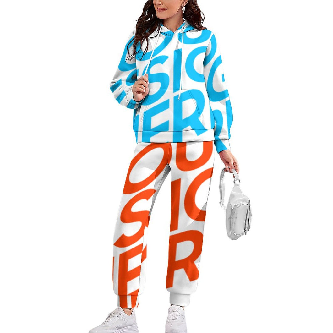 Einzelbilddruck All Over-Druck Kapuzenpullover Trainingsanzug SET Jogginghose & Hoodie Set 2 tlg. 4T03 Damen / Frauen mit Fotos Muster Text Logo selbst gestalten und bedrucken